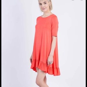 Agnes & Dora Coral Ruffle Tunic NWT Sz Medium
